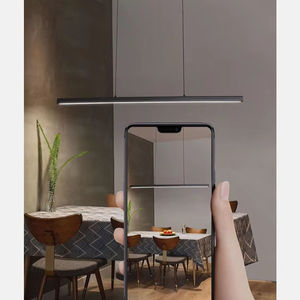 Черная роскошная подвесная лампа 30 Вт, прямоугольная, в скандинавском современном стиле, алюминиевая светодиодная люстра для кухонного острова - Product Image 3