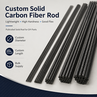 Produsen Batang Serat Karbon Pasokan Massal, Padat Pultruded dengan Strip Serat Karbon, Suku Cadang DIY Batang Serat Karbon
