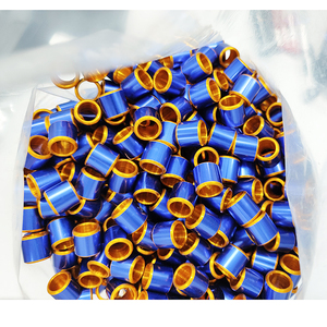 <span class=keywords><strong>2023</strong></span> personnalisé Taiwan indien belgique 9mm aluminium course <span class=keywords><strong>Pigeon</strong></span> anneau Double couleur métal avec nom pour oiseaux fournitures - Product Image 4