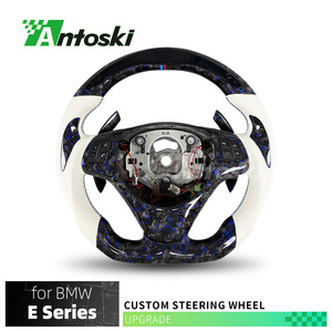 Volant en fibre de carbone forgée bleu personnalisé avec LED pour BMW E90 E91 E92 M3 E82 E88 320d 330i 335i <span class=keywords><strong>135i</strong></span> 128i Coupé 2006-2013 - Product Image 2