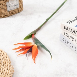 Fleur artificielle simple en soie, type oiseau de paradis, pour décoration intérieure, salon, côté canapé, sur pied, pour mariage - Product Image 6