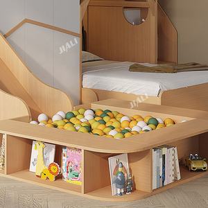 Muebles de Dormitorio para Niñas Estilo Princesa, Cama Alta de Madera Maciza con Tobogán y Piscina de Pelotas para Niños y Adultos - Product Image 5