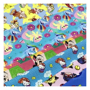 The factory outlet vibrant pinkie pie pony and rainbow pony cartoon custom cotton woven fabric digital print for garment