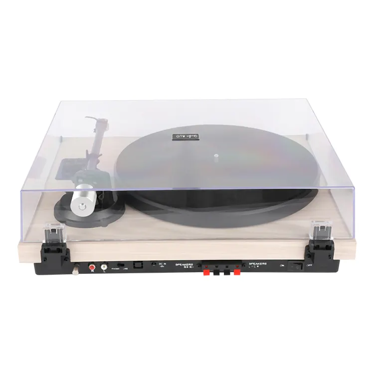 Âm Thanh Nổi Retro Thông Tư Kỹ Thuật Âm Nhạc Răng Xanh Bằng Gỗ Plinth Vinyl Record Turntable Player