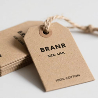 Étiquettes suspendues personnalisées en papier kraft écologique de haute qualité avec corde en chanvre, sérigraphiées, plusieurs finitions pour jeans, sacs, chaussures