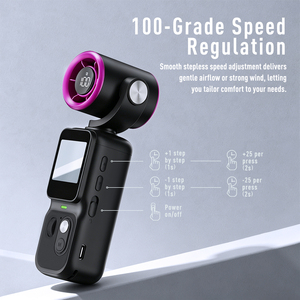 Cámara de Video Portátil Y18 con Ventilador de Refrigeración Integrado, Cámara Vlog 1080P con Pantalla IPS de 1.4 Pulgadas, Ventilador de 100 Velocidades, Batería de 2600mAh y Ranura para <span class=keywords><strong>Tarjeta</strong></span> TF - Product Image 2