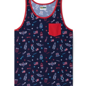 Camiseta sin Mangas con Símbolos Americanos para Hombre, Tejida en 100% Algodón, Informal, Transpirable, Ecológica, de Secado Rápido, con Iconos Americanos Clásicos - Product Image 3