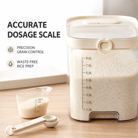 Seau de stockage de céréales en plastique robuste 5L, conteneur pour riz et farine, anti-insectes, anti-humidité, conception hermétique