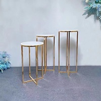 Ensemble de socles cylindriques en métal blanc pour table de desserts de mariage ou d'anniversaire
