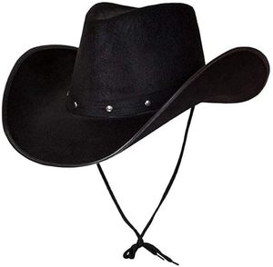Sombrero de playa de vaquero texano para adultos, gorra de disfraces marrón oscuro y negro, accesorio de fiesta, Country Western Rancher <span class=keywords><strong>Wild</strong></span> <span class=keywords><strong>West</strong></span> - Product Image 2