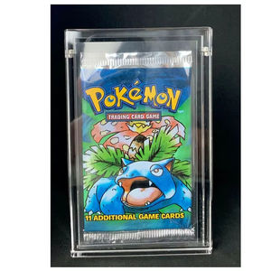 Wholesale Modern Clear <b>Acrylic</b> Booster Card Display Case Customized Color Logo for Freestanding Protector for Trading Cards - Product Image 5