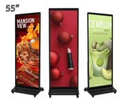 Écran publicitaire LCD interactif tactile de haute qualité de 55 pouces pour intérieur, avec support, machine publicitaire numérique pour extérieur