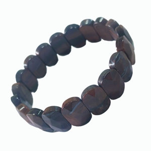 Bracelet extensible en perles rectangulaires facettées en œil de tigre rouge naturel, cristal de guérison, vente en gros - Product Image 6