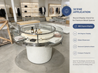 Table de présentation ronde en verre sur mesure, comptoir de présentation pour sacs à main et bijoux de boutique, personnalisation complète du mobilier de présentation pour toute la boutique