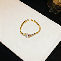Bracelet fantaisie en or, cuivre et zircon pour femme, motif gourde, chaîne et maillons, bijoux de mode pour dames