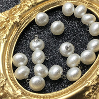 8-14mm naturel blanc perle d'eau douce boutons couture perles baroques bijoux accessoires bricolage vêtements plissé perle tige bouton