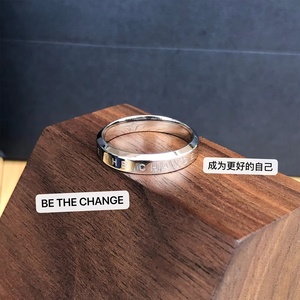<span class=keywords><strong>Simple</strong></span> Or Rose En Acier Inoxydable Index Bague Niche Conception Fermé Couple Bracelet pour Femmes Inspiré Ins Tendance Zircon - Product Image 5