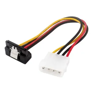 Cabo adaptador de alimentação molex 4pin, adaptador de 15pin 4 pinos para sata 15 pinos para baixo, cabo de alimentação feminino