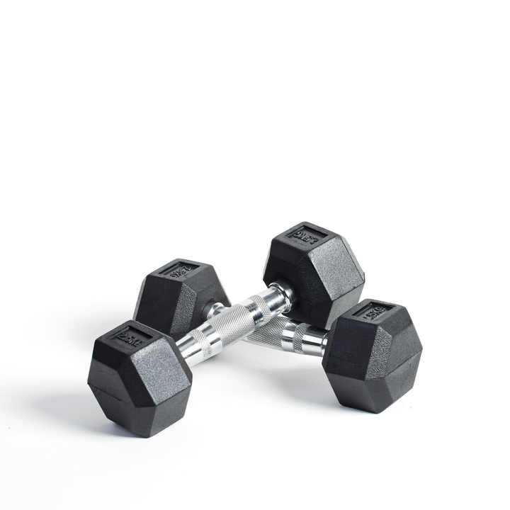 Cheap Wholesale 100lbs Hex Rubber Gym Dumbbells Lbs Fitness Weights Cast Iron Rubber Coated Hex Dumbbells Set