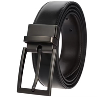 Ceintures en cuir véritable réversibles de haute qualité LY35-22294-1 avec logo personnalisé, ceintures en cuir pour hommes, avec boucle à ardillon en alliage