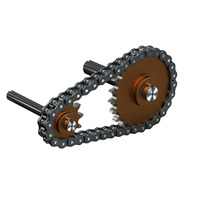 Jeu de chaîne à rouleaux et pignons industriels personnalisé 06B 08B 10B C45 acier inoxydable dents trempées pour transmission de puissance