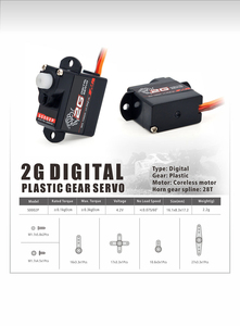 มอเตอร์เซอร์โวดิจิตอลเกียร์โลหะแรงบิดสูง9ก. เหมาะสำหรับหุ่นยนต์โดรน FPV ควบคุมระยะไกลแบบ DIY - Product Image 2