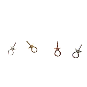V.ME Connecteur de fabrication de bijoux en argent sterling 925 pour perles, avec broches et aiguilles de 3 mm, forme coupelle et pic - Product Image 4