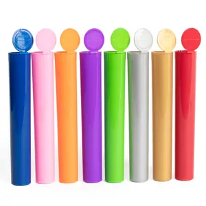 Colores personalizados 19*116mm 19*98mm plástico a prueba de niños Pop Top tubos medicina embalaje viales de plástico para rollos de flores embalaje