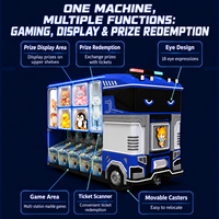 Machine de jeu d'arcade mobile commerciale de style flipper pour 10 joueurs avec distributeur de cartes et affichage des prix, pour divertissement intérieur/extérieur