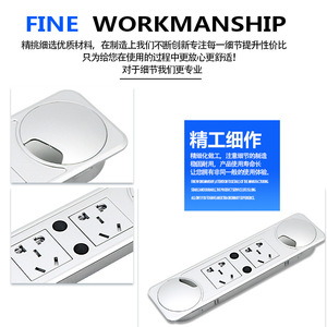 Tiras de Enchufes Ocultos para Escritorio, Tomas de Corriente Empotradas y Cajas de Conexión, Accesorio para Muebles de Oficina - Product Image 3