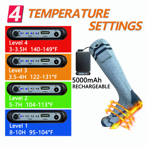 Chaussettes <span class=keywords><strong>chauffantes</strong></span> électriques intelligentes Hi-Tech à batterie Li-polymère pour homme et femme, idéales pour le <span class=keywords><strong>ski</strong></span> et le quotidien en hiver - Product Image 3