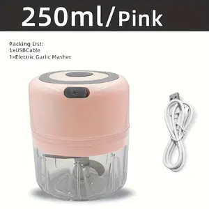 1 Piece Of 8.45oz Capacity USB Rechargeable Cooking Machine Kitchen Garlic Mixer Small Automatic Cooking Machine Various Colors