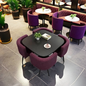 Mesa de Negociación Simple y Combinación de Sillas para Tienda, Cafetería, Recepción, Salón de Ocio, Mesa Redonda Pequeña - Product Image 5