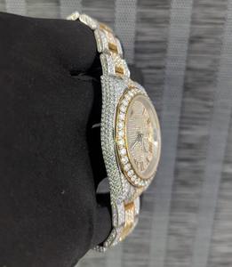 Iced Out Mens Watch Luxury Diamond Look Stainless Steel Quartz <b>Wristwatch</b> with Bling Design for Wholesale & Custom Branding - Product Image 4