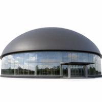 Salle à ossature spatiale à longue portée avec extensions, types de nœuds boulonnés, programme d'événements étendu, plans de construction et érection