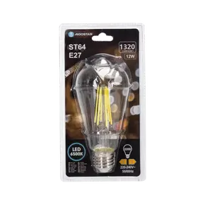 Ampoule LED à filament ST64 E27 12W, lumière blanche, efficacité énergétique, idéale pour la décoration et un ambiance chaleureuse. - Product Image 3