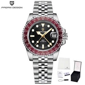 Montres pour hommes PAGANI DESIGN PD-1758 40MM GMT NH34 avec cadran cartographique, montres de luxe haut de gamme, montre mécanique automatique pour hommes, saphir - Product Image 1