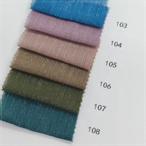 Rts 108 màu sắc chất lượng cao Kim Loại Lụa Crinkle <span class=keywords><strong>Polyester</strong></span> Crepe vải xếp li voan với lurex - Product Image 6