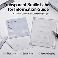 Autocollant en PVC transparent avec inscription en braille, étiquette tactile personnalisable pour guide d'information, signalétique publique, modèle 011 (Chine)