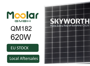 Panel Solar SKYWORTH QM182BTHCD 620W TOPCon, Cable Corto de 300 mm, Marco Plateado - Product Image 1