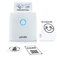 Aiyin Printer Mini portabel saku 58mm, Printer foto termal genggam dengan gigi biru untuk hadiah Festival