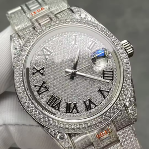 Luxury full-<b>diamond</b> 41mm 3235 automatic movement 904L carbon-silicon <b>diamond</b> mechanical <b>watch</b> for men women with custom logo - Product Image 3