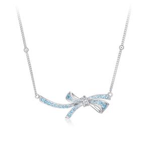 Collar de Plata de Ley S925 con Diseño de Gota de Agua Azul Cielo para Mujer, Diseño de Nicho de Alta Gama, Collar con Cuentas de Diamantes de Alto Contenido de Carbono, Mar Poco Profundo - Product Image 4