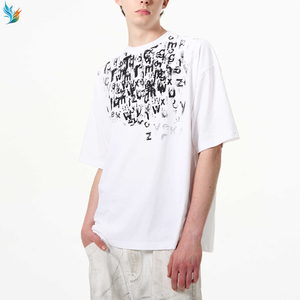 Logo personnalisé coton recadrée graphiques surdimensionnés Boxy Dtg lavage à l'acide <span class=keywords><strong>rue</strong></span> poids lourd lavé teinture sale T-Shirt pour hommes - Product Image 4