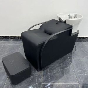 Unidad de lavado de cabello K Beauty Salon con lavabo de cerámica inclinable y asiento ajustable - Product Image 4