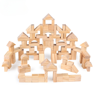 Bán Buôn Xây Dựng Bằng Gỗ Khối <span class=keywords><strong>100Pcs</strong></span> Bộ Quà Tặng Thân Thiện Với Môi Không Sơn Thông Montessori Giáo Dục Đồ Chơi Cho Trẻ Em Dropshipping - Product Image 2