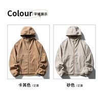 Cardigan à capuche tricoté en patchwork 340g pour homme, veste polaire de randonnée en plein air, collection printemps, sweats à capuche épais personnalisés pour homme