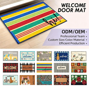 Tapis d'entrée moderne tufté personnalisé <span class=keywords><strong>imprimé</strong></span> en gros, lavable, durable, résistant aux intempéries, pour usage extérieur et intérieur, adapté aux animaux de compagnie - Product Image 1