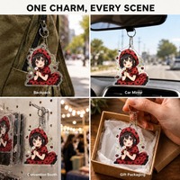 Porte-clés personnalisé en acrylique anime, chaîne serpent en acrylique transparent de 3 mm, découpe sur mesure, vente en gros, faible MOQ, délai de livraison rapide