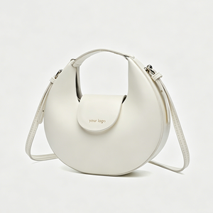 Sac à bandoulière pour femme en cuir végétalien, sac hobo, sac à main en PU, sac bandoulière, deux sangles, fermeture éclair, portable, logo personnalisé, sac à main tendance, petit format - Product Image 3